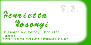 henrietta mosonyi business card